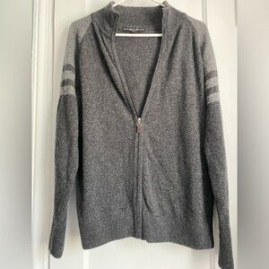 Daniele Blasi Made in Italy Men’s Cardigan Two Tone Gray Sweater, Size: XL